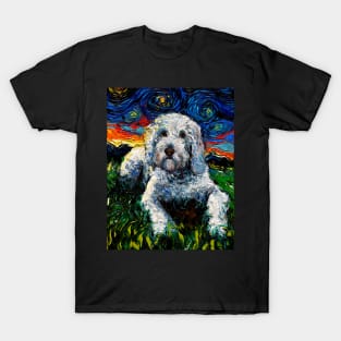 White Goldendoodle Night T-Shirt